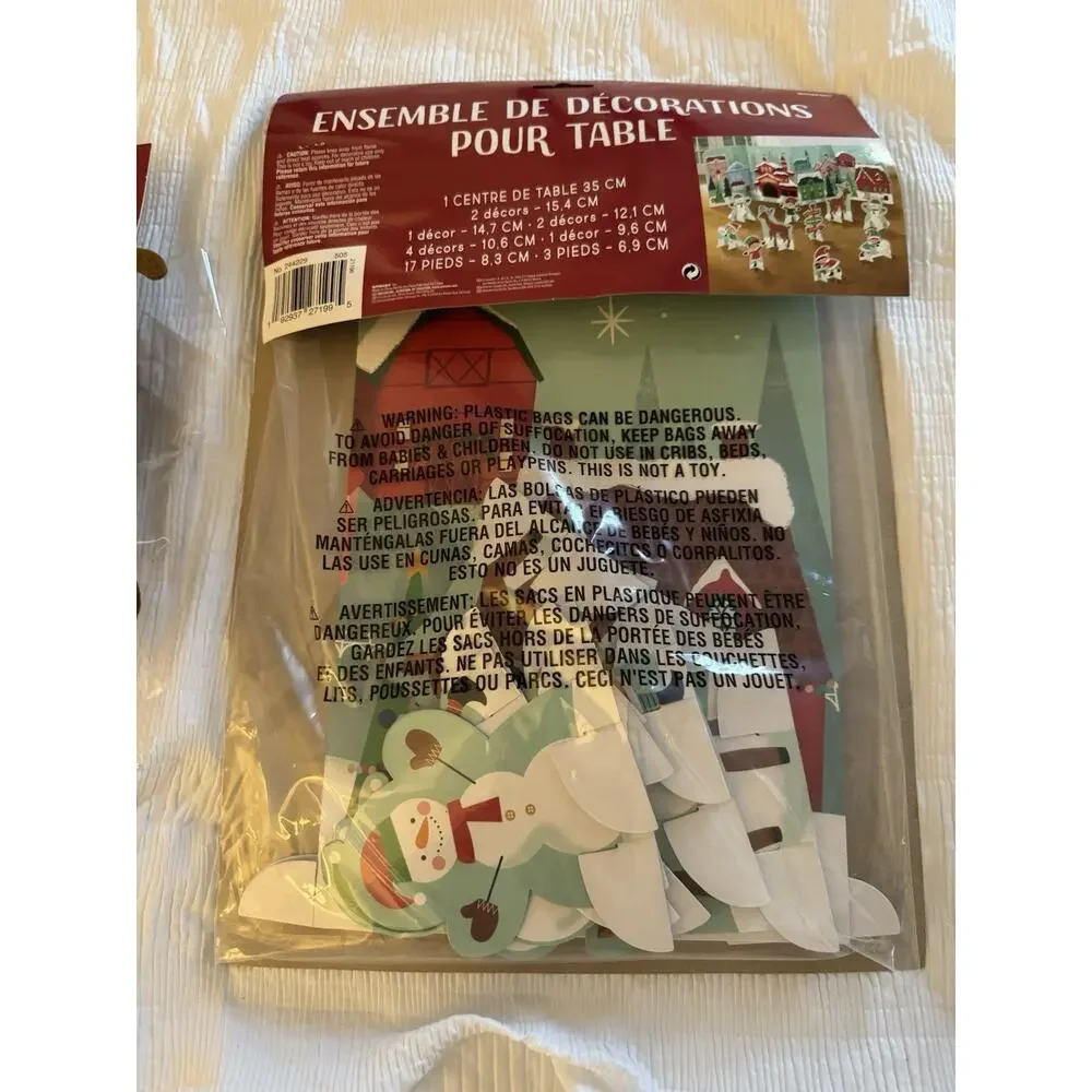 Christmas Decorations Set of 2 Centerpiece Reindeer Garland Reindeer Snowmen
